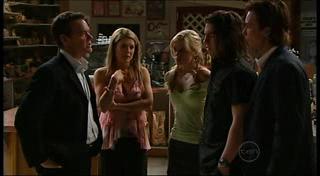 Paul Robinson, Izzy Hoyland, Elle Robinson, Dylan Timmins, Robert Robinson in Neighbours Episode 