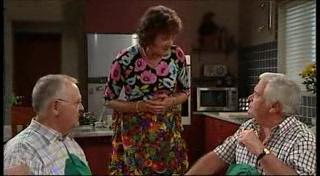 Harold Bishop, Mishka Schneiderova, Lou Carpenter in Neighbours Episode 4947